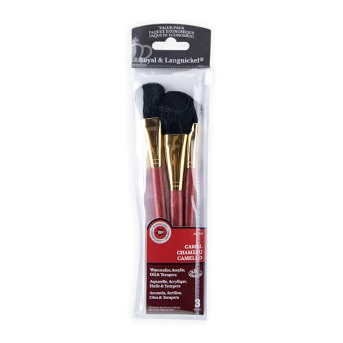 Royal and Langnickel Brush Camel Value Pack Brush Set 3/Pkg