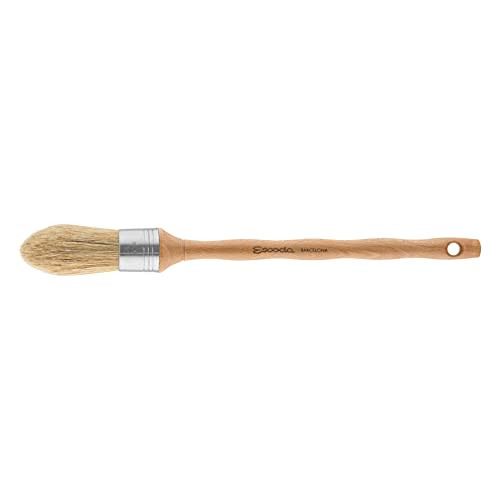 Escoda Series 7600 Artist Oil And Acrylic Paint Brush For Murals Decorative Work and Faux Finishing Natural Chungking Hog Bristle Round Oval Size 4