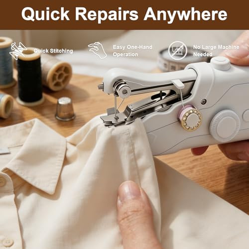Fuoucsa 165Pcs Handheld Sewing Machine Kit With Storage Bag Portable Sewing Machine Hand Held Sewing Machine Complete Sewing Kit For Beginners and Adults Mini Hand Sewing Machine For Quick Repair and Diy