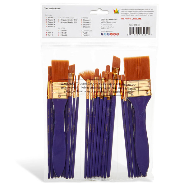 Kingart 30Piece Paint Brushes Acrylic Painting Brush Set Watercolor Brushes Acrylic Brushes For Oil Watercolor Nail Miniature Detailing And Rock Painting