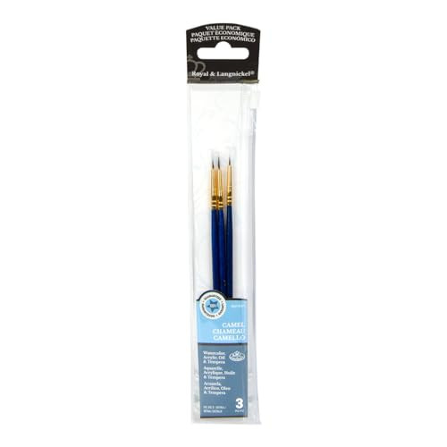 Royal and Langnickel Rset9102 Royal Zip N Close Sable Detail 3Piece Brush Set