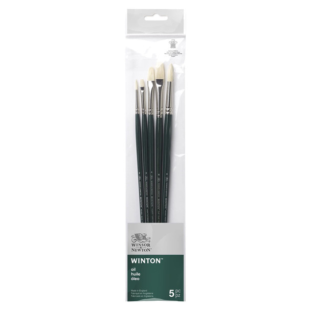 Winsor and Newton Winton Oil Brush Long Handle 5 Pack