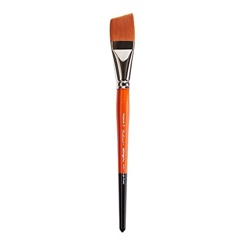 Kingart Premium 6 Pc Radiant 6400 Series Angular Shader Artist Brush Set Golden Synthetic Hair For Acrylic Oil Watercolor Painting Short Handle 6 Sizes 1/8 1/4 3/8 1/2 3/4 1
