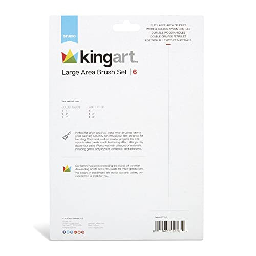 Kingart 6Piece Paint Brushes Set For Acrylic Painting Oil Watercolor Acrylic Paint Brush Artist Paintbrushes For Body Face Rock Canvas Arts Crafts Supplies