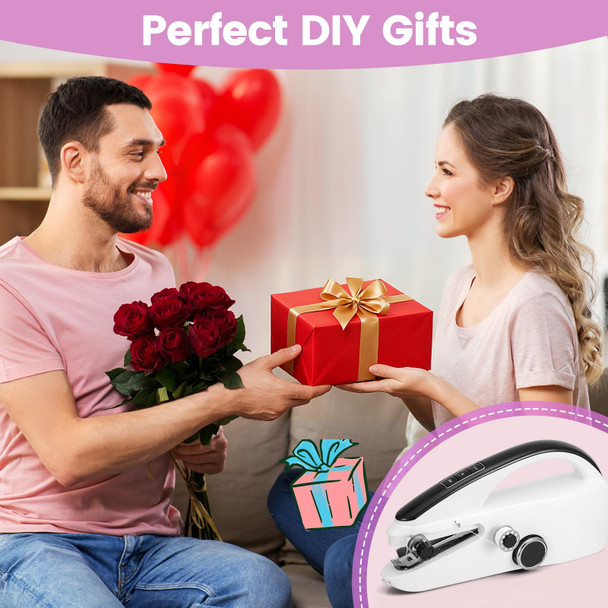 Jlian Mior Mini Handheld Sewing Machine For Beginners Easy To Use Fast Stitching Perfect For Clothes Fabrics And Quick Home Repairs For Mom Birthday ValentineS Day And Christmas Black