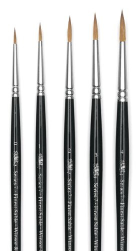 Winsor and Newton Series 7 Kolinsky Sable Brush Pointed Round Set Of 5