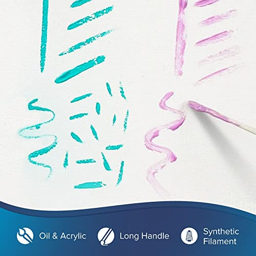 Silver Brush Limited Bristlon Script Liner Long Handle Brush Synthetic Bristle Cobalt Blue Size 2