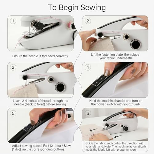 Jlpawsecc Handheld Sewing Machine Mini Portable Hand Sewing Machine Complete 147Piece Sewing Kit and Accessories Ideal For Adults and Beginners Set Of Quick Home Clothing Repair Tools Good