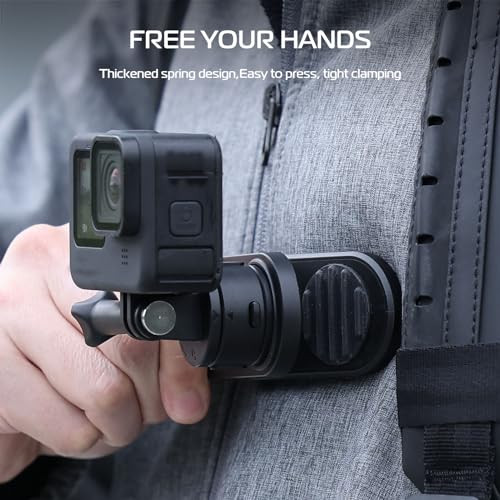 Ulanzi Backpack Mount For Action Camera Go Quick Ii Magnetic Suction Clip Clamp Mount Quick Release Shoulder Strap Holder Universal Accessories For Max Hero 13 12 11 10 9 8 7 6 5 Black Dji Action