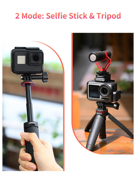 Ulanzi Select Extendable Selfie Stick For Action Camera Portable Vlog Selife Stick Tripod Handle Grip Stand Action Camera Vlog Accessory Kits