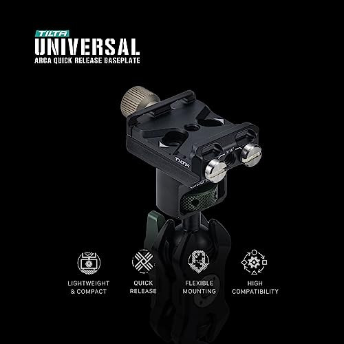 Tilta Universal Arca Quick Release Baseplate 1/420 And 3/816 Threads Lightweight Aluminum Alloy Construction Black TaUabpB
