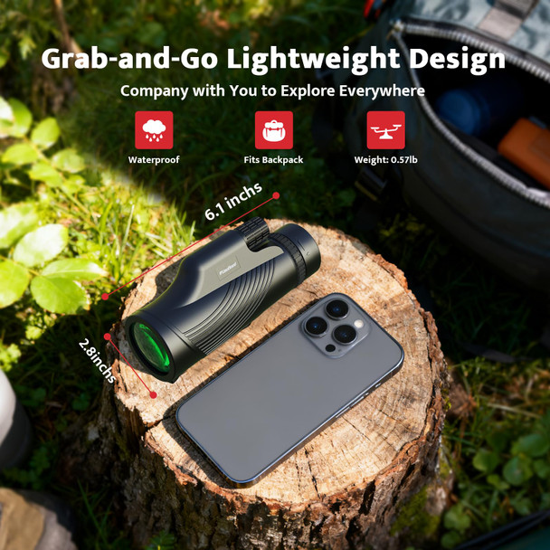 Usogood Monocular Telescope 10X42 Monoculars For Adults Usogood Compact Portable Waterproof Monocular With Hand Strap Lightweight Handheld Pocket Telescope For Bird Watching