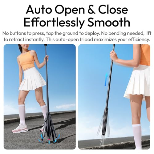 Ulanzi Sk21 71 Magnetic Phone Tripod Selfie Stick With Auto Open and Lift To Fold Extendable Camera Tripod Stand W Remote For Magsafe Mount For Iphone 17 16 15 14 Android Vlog Live Streaming Black