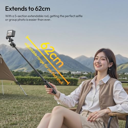 Ulanzi Mt90 Tripod Stand Vlog Handle Grip With Cka Quick Release W Ballhead W Cold Shoe Camera Desktop Mini Tripod For Gopro Insta360 Dji Osmo Pocket 3 4/Action 6 5Pro 4/360 Small Cameras