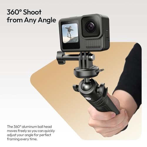 Ulanzi Mt90 Tripod Stand Vlog Handle Grip With Cka Quick Release W Ballhead W Cold Shoe Camera Desktop Mini Tripod For Gopro Insta360 Dji Osmo Pocket 3 4/Action 6 5Pro 4/360 Small Cameras
