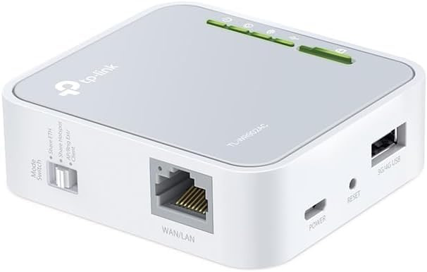 TpLink Ac750 Travel Router TlWr902Ac Dual Band 24Ghz/5Ghz WiFi Portable Nano Design Usb File Sharing and Charging Multiple Modes Router/Hotspot/Extender/Ap Includes Travel Pouch