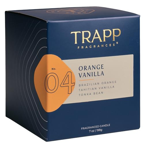 Trapp No 4 Orange Vanilla 7 Oz Signature Candle Aromatic Home Fragrance With Fruity Scent Of Brazilian Orange Tahitian Vanilla and Tonka Bean Notes Petrolatum Wax