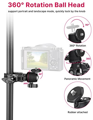 Ulanzi Select R099 Super Clamp Camera Mount Heavy Duty 33Lb Load Metal Clamp With 360 Ball Head For Action Cameras Gopro/Insta360/Dji Dslr Bike/Motorcycle Handlebar Pole/Tube Mount Accessories