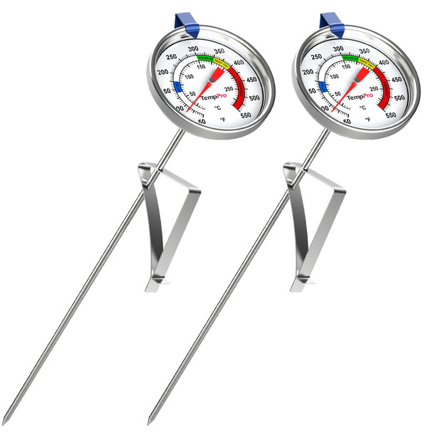 Temppro Candy Thermometer With Pot Clip 9 Long Probe Deep Fry Oil Thermometer For Frying and Candy Making Fryer Cooking Thermometer For Chocolate Caramel Brewing and Baking Previously Thermopro