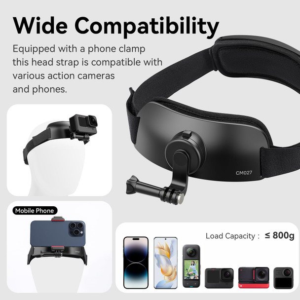 Ulanzi Select Head Strap Mount For Action Camera Iphone Ulanzi Cm27 2 In 1 Pov Sets Support Vertical Shots Vlog Video Accessories For Action Camera Cell Phone Smartphone