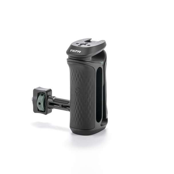 Tilta Xeno Side Handle For Filmmakers and Cameras Black Secure Connection and Helps Prevent Rotation Adjustable Height Textured Silicone Grip Convenient Assembly 1/420 W/Locating Pins