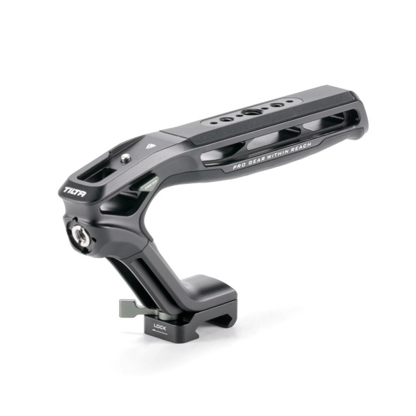Tilta Xeno Top Handle For Filmmakers and Cameras Black Aluminum Alloy And Silicone Build 1/4 20 Threads W/Locating Points Safety Release Pin Comfortable Handling 1/420 W/Locating Pins