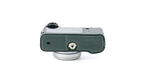 Tilta Leather Camera Case Compatible With Fujifilm X100Vi Green Integrated Hand Grip Bottom Protection Small Flap For Battery Access Lightweight and TripodMountable Via 1/420 Screw