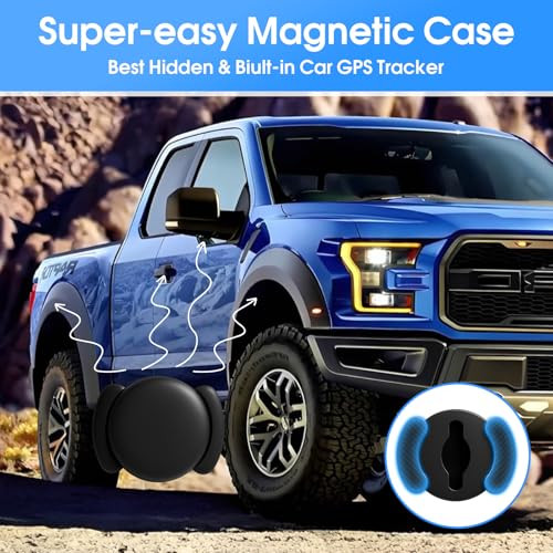 Wuaerdy Mini Gps Tracker For Vehicles Car Location Tracker W/Magnetic Case Real Time Global Tracking Item Finder For Pets Keys Wallets Works With Find My Ios Only No Monthly Fees Black