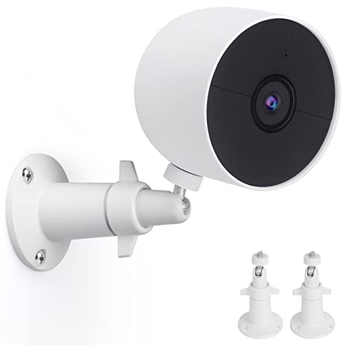 Uyodm 2 Pack Wall Mount Holder Compatible With Google Nest Cam Outdoor Or Indoor Battery 360 Rotation Security Mounting Bracket For Nest Cam With 1/4 Screw Thread Camera Not Included White