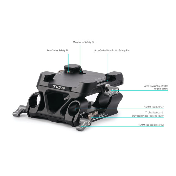 Tilta 15Mm Lws Arca Manfrotto Dual Baseplate Compatible W/Tilta Standard Dovetails Film Making SnapIn Design Black