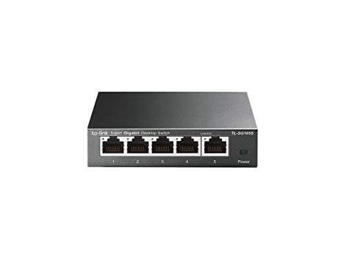 TpLink TlSg105S 5 Port Gigabit Ethernet Switch Desktop/WallMount Plug and Play Fanless Sturdy Metal 3 Year Manufacturer 8021P/Dscp Qos and Igmp Snooping Compact Design