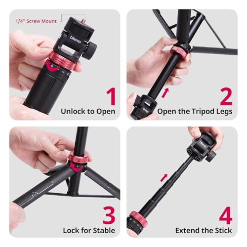 Ulanzi Mt71 Tripod Selfie Stick and Vlog Handle With Magnetic Quick Releaseand1/4 Screw 59In Extendable Lightweight Tripod Stand 7Section For Dji Pocket 3/Insta360 X5 X4 X3 Series
