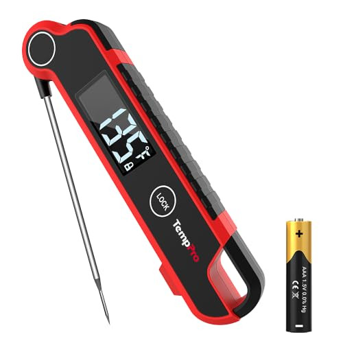 Temppro Tp620 05 Sec Thermocouple Meat Thermometer Digtial Instant Read Cooking Thermometer With AutoRotating Backlit Lcd Ip65 Waterproof Grill Bbq Kitchen Candy Deep Fry Previously Thermopro