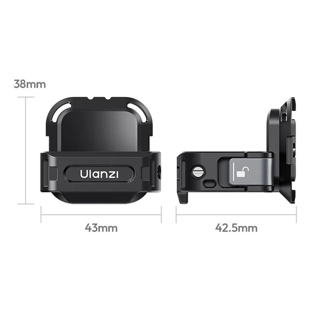 Ulanzi Pk13 Multifunctional Expansion Adapter For Dji Osmo Pocket 3/Xtra Muse With Uka Quick Release Aluminum Cage For Accessories Mount With 1/4 Thread/Gopro Adapter/Osmo Action QuickRelease