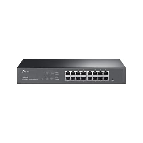 TpLink 16 Port Gigabit Easy Managed Switch Vlan Auto Loop Prevention Igmp Snooping Fanless Managed By Omada Durable Metal W/ Shielded PortsTlSg216E