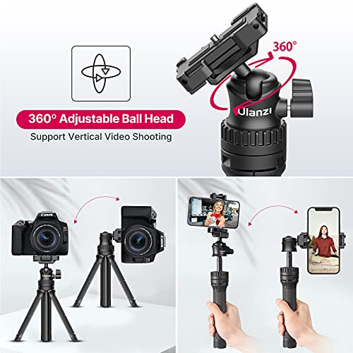 Ulanzi Smartphone Tripod Mt34 AllInOne Extendable Tripod With 360 Adjustable Ballhead Compatible With Iphone 12 Pro Max/12 Mini/11 Pro Max/Xr/X Samsung Phone Vlog Camera