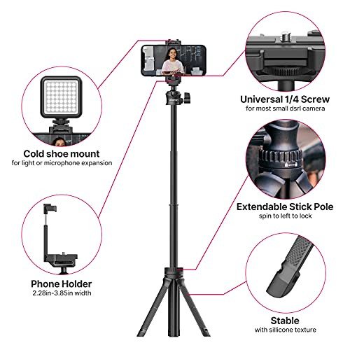 Ulanzi Smartphone Tripod Mt34 AllInOne Extendable Tripod With 360 Adjustable Ballhead Compatible With Iphone 12 Pro Max/12 Mini/11 Pro Max/Xr/X Samsung Phone Vlog Camera