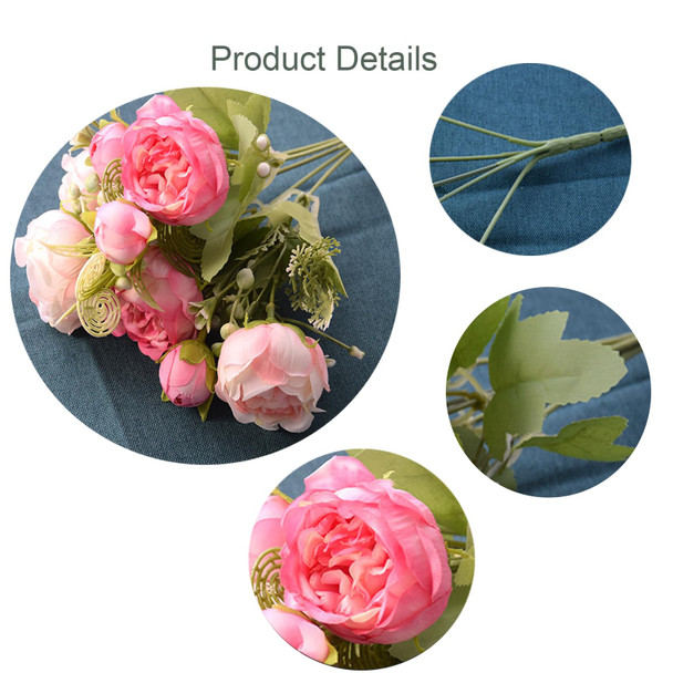 Yelyan 2 Pack Fake Peony Artificial Flowers Pink Flowers Silk Peonies Bouquets For Wedding Home Birthday Party Arrangment Garden DecorationPink