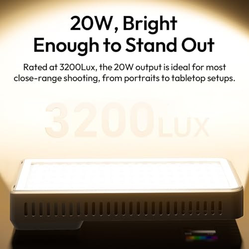Ulanzi K20 Rgb Video Light 20W Led Camera Light Panel For Photography 18009000K Cri95+ 20 Effects 3300Mah Rechargeable Portable Photo Video Lighting For Dslr Sony Canon Nikon Fuji Vlogging Tiktok