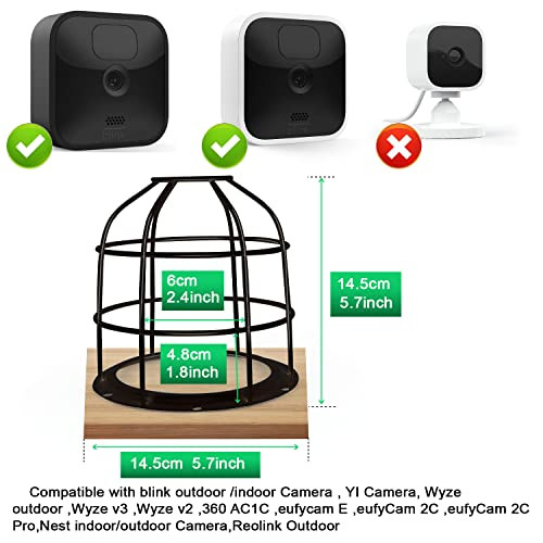 Uyodm AntiTheft Camera Mount Cage And Wall Mount Bracket Compatible With Blink Outdoor/Mini/Xt2/Xt3/Yi/Wyze/Eufycam/Nest Camera