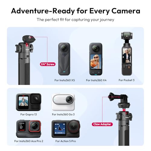Ulanzi Select Mt16 Extendable Mini Camera Tripod 4 Levels Adjustment 360 Ball Head Cold Shoe Lightweight Portable Vlog Travel Selfie Stick Handle Grip Desktop Webcam Tripod For Dslr Action Camera