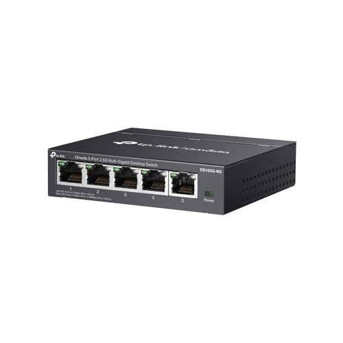 TpLink Omada 5Port 25G MultiGig Unmanaged Switch 25Gbps Switching Capacity Silent Fanless Operation Ideal For Gaming 4K Video Nas and Wifi 6