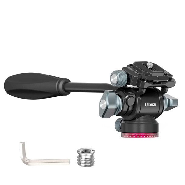 Ulanzi Video Fluid Head For Camera Tripod Ulanzi U190 Mini Pan Tilt Head Small Panoramic Ball Head With Arca Swiss Quick Release Plate Lightweight Filming Equipment For Compact Camera Load Up To 66Lb/3Kg