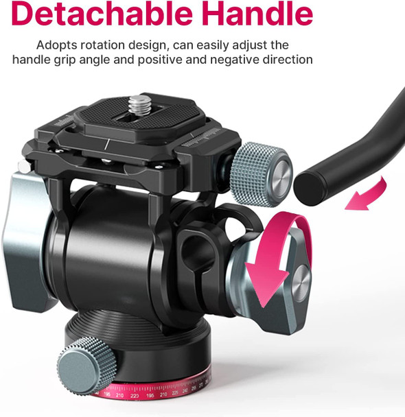 Ulanzi Video Fluid Head For Camera Tripod Ulanzi U190 Mini Pan Tilt Head Small Panoramic Ball Head With Arca Swiss Quick Release Plate Lightweight Filming Equipment For Compact Camera Load Up To 66Lb/3Kg