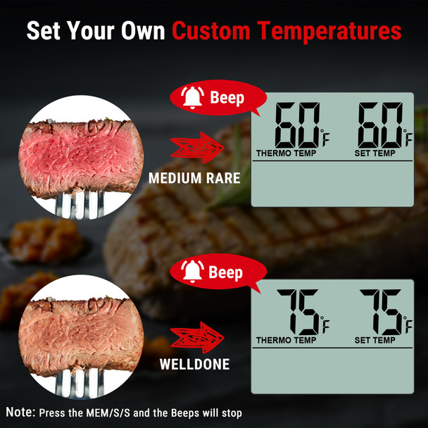 Temppro Tp16H Large Lcd Digital Meat Thermometer For Cooking Grilling Bbq Food Thermometer With Clock Timer And Stainless Steel Probe Black Previously Thermopro
