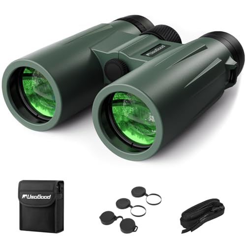 Usogood Professional 12X42 Hd Binoculars High Powered Large View With Clear Low Light Vision Adults Binoculars For Bird Watching Hunting Hiking Travel Cruise At66V3 Green