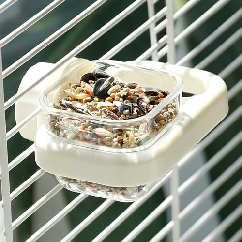 Septillar Bird Feeder 2 Pcs Plastics Bird Food Water Bowls Cups Cage Accessories For Conure Parakeet Budgie Cockatiel