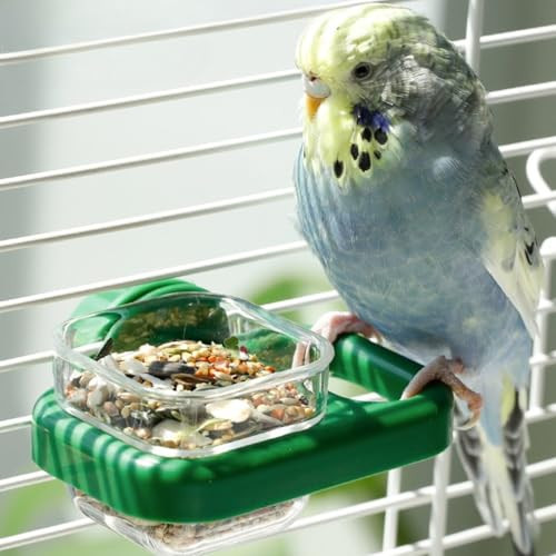 Septillar Bird Feeder 2 Pcs Plastics Bird Food Water Bowls Cups Cage Accessories For Conure Parakeet Budgie Cockatiel