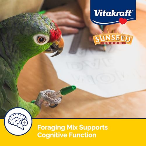 Vitakraft Sunseed Vita Prima Safflower Formula Parrot Food For Medium And Large Birds 4 Lb Bag With Seeds Grains Fruits And Veggies For Wholesome Daily Nutrition Your Parrot Is Family