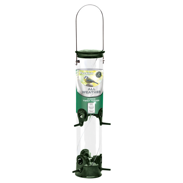 Peckish 60053033 All Weather Sunflower Heart Metal Bird Feeder Large Blue Black